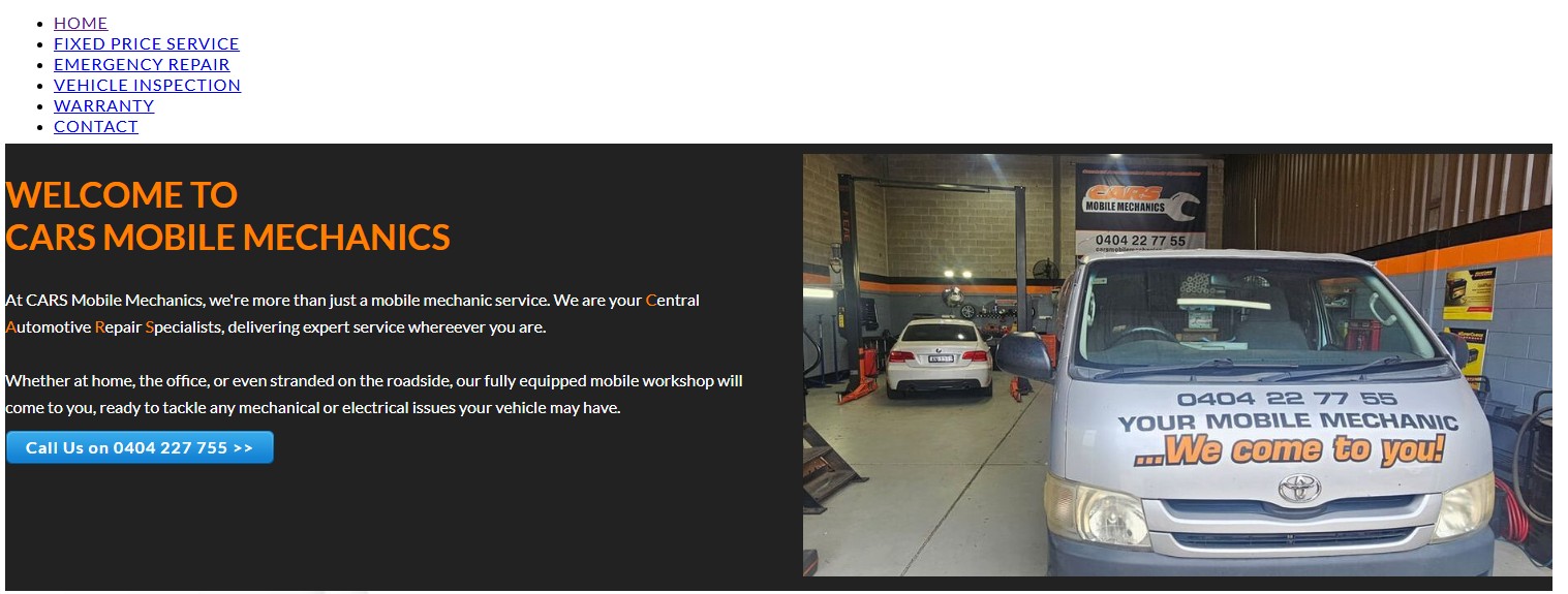Old mobile mechanic website
